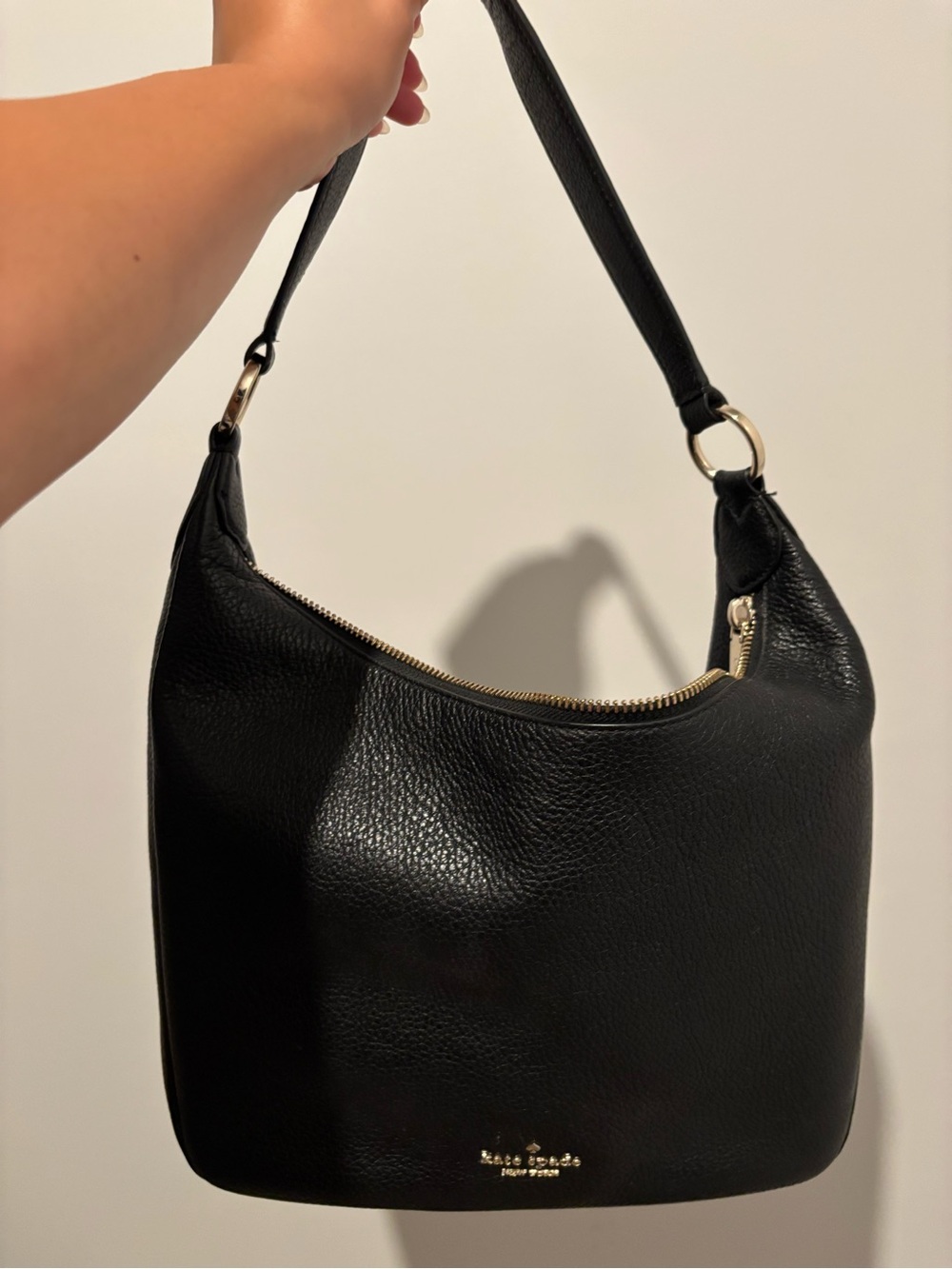 Kate Spade Black Leather Hobo Bag